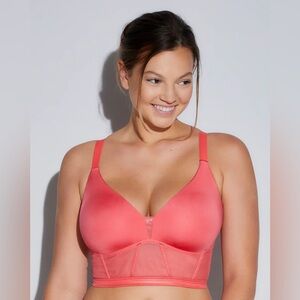 Cosabella Sardegna Curvy Plunge Longline Bralette in Rossa Size Small NEW